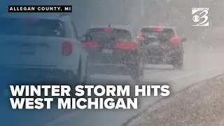 Winter storm begins with rain, hail and snow in West Michigan