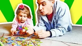 Собираем пазлы для детей Винни Пух. Играем дома. Дети и родители