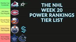 NHL Power Rankings Tier List Week 20 2025-2026