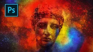 Colorful Burst Effect Using Watercolor Brushes - Photoshop Art