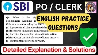 SBI PO Clerk Banking Exams English Practice - Mix Questions - Part 1