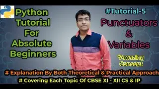 Variables in Python | Punctuators in python | Python tutorial for beginners | Python Fundamentals