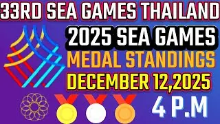 MEDAL STANDINGS 2025 SEA GAMES DECEMBER 12,2025 4 PM|SEA GAMES MEDAL TALLY  2025 PHILIPPINES