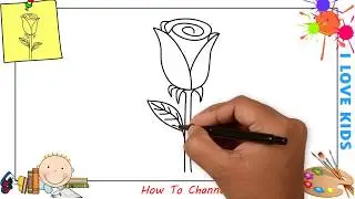 How to draw a rose EASY step by step for kids, beginners, children 2
