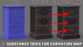 How to Add Baked Curvature Details to Texture Normal Using the Curvature Generator in Substance