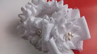 Резинка на пучок/Украшение на гульку #ручнаяработа #мк #канзаши