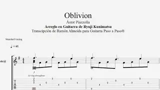 OBLIVION - Astor Piazzolla - Tablatura por Ramón Almeida...