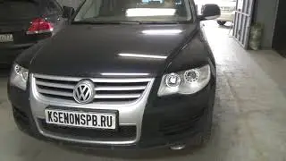 LED фары Volkswagen Touareg I - вместо галогена.BI LED HELLA 3R LED
