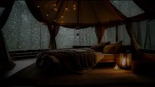 Camping on a Peaceful and Relaxing stormy night in the middle of the forest. Stress relief