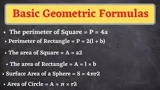 Maths Formulas||Basic Geometric Formulas||Knowledge Hub
