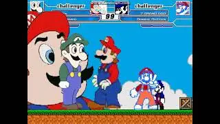MUGEN Board Game Weegee vs Hotel Mario vs 7 GRAND DAD vs Robbie Rotten Part 1