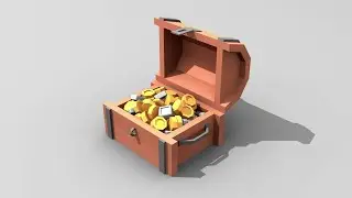 Low Poly | Open Treasure Chest 01