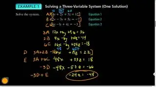 Alg2.01.04 Solving Linear Systems: Systems of 3 Equations