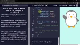 Basic CSS: Use a media query to change a variable