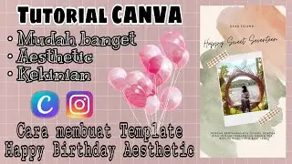 Cara membuat kartu ucapan ulang tahun || Aesthetic || Canva