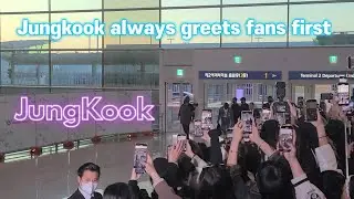 BTS JungKook Full Ver. | JK  always Greeting Fans First | Departure for US