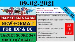 Recent IELTS Exam Listening Test With Answers | IELTS Listening Test 2021 | 09-02-2021 