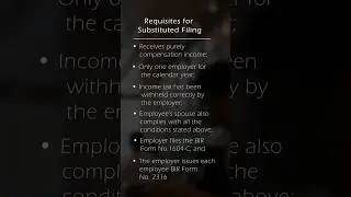 Requisites of Substituted Filing for Income Tax Return #incometax #howto #shorts #withholdingtax