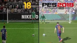 PES 2018 vs FIFA 18 | Penalty Kicks (Messi, Pogba, Hazard...)