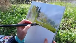 Пейзаж акварелью с натуры. Художник Татьяна Фролова