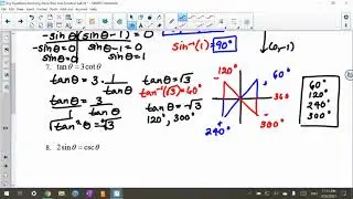 PreCalculus Trig Equations Lab III #6 - #9