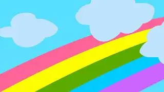 Rainbow with cloud in sky Background