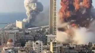 Tüm Lübnan’ı sarsan patlamanın en yakın videosu bu. Patlamanın sebebine  açıklama yapılmadı