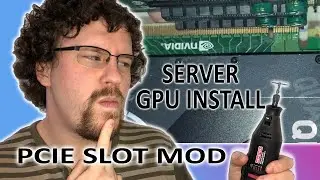 Modifying a x8 PCIE slot to take a x16 GPU! I fixed my servers jank install.