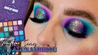SPARKLY BLUE & PURPLE HALO CUT CREASE EYESHADOW TUTORIAL! JUNE GEMSTONE | ALEXANDRITE | KYRIELLELARA