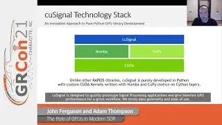 GRCon21 - The Role of GPUs in Modern SDR