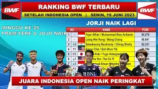 RANKING BWF Terbaru Setelah Indonesia Open 2023 -- PRAM/YERE & JOJO Naik -- MD INDIA Naik Drastis