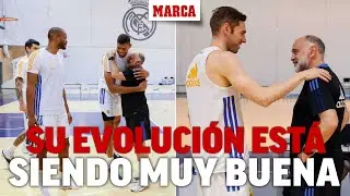 Así fue la visita de Pablo Laso a la plantilla del Real Madrid I MARCA