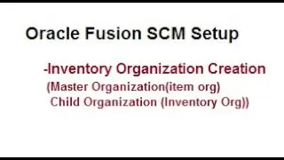 Oracle Fusion SCM Setups: Inventory Organizations and Subinventory Creation
