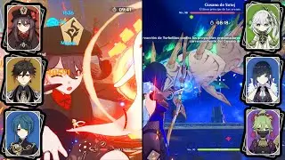 ✅Abismo 12 Full estrellas🌟 con 3 personajes-Genshin Impact v4.4
