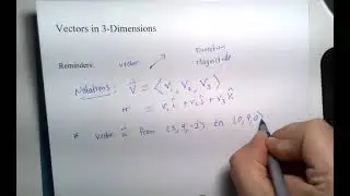 Vectors in 3-D part 1