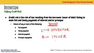 Credit Analysis for Fixed Income Securities
