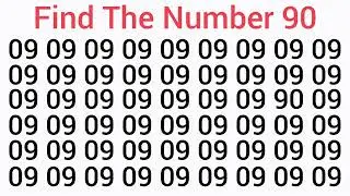 Find the number 90 test your eyes; focus your mind