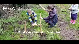 Build a survival hut in the wilderness in 5 MINUTES!