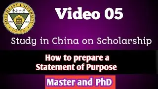 Video 05. how to make a statement of purpose.  August 18, 2024