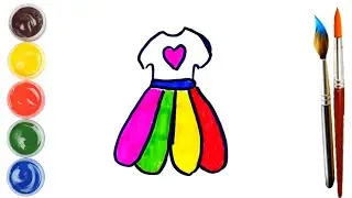 Как нарисовать платье / Drawing a shirt for picture / Bolalar uchun koylak rasm chizish