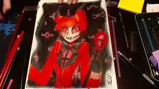 Alastor Fanart Timelapse  Hazbin Hotel    SkinWalker