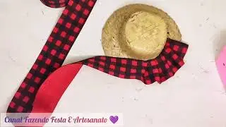 Chapéu junino na tiara.