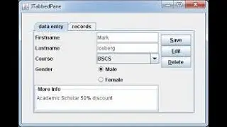 JAVA Swing  - Creating Tabbed structures using JTabbedPane
