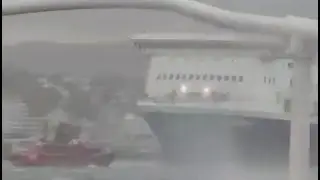 Wild weather from a boat in Wellington Harbour