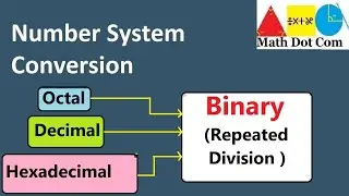 How to Convert Octal to Binary |Decimal to Binary | Hexadecimal  to Binary| Math Dot Com