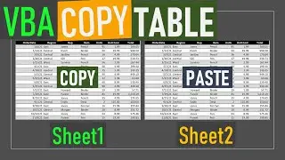 VBA Copy Table to another Worksheet
