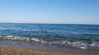 Spanish coast - Relaxing sound of the waves at a beach in Barcelona.