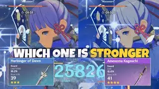 C0 Ayaka LVL 90 Amenoma Kageuchi vs LVL 90 Harbringer of Dawn🔸 DMG Comparison - Genshin Impact