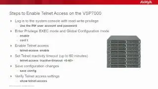 How to Enable Telnet Access on the Avaya VSP7000