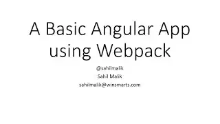 5. Learn Angular: A Basic Angular App using WebPack